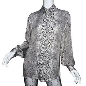 💙💖 Vintage 80s Donna Missoni Animal Print Button Down